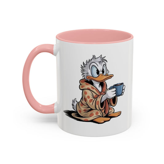 Cozy Duck Coffee Mug – Cute Duck in Robe Holding Mug Accent Coffee Cup