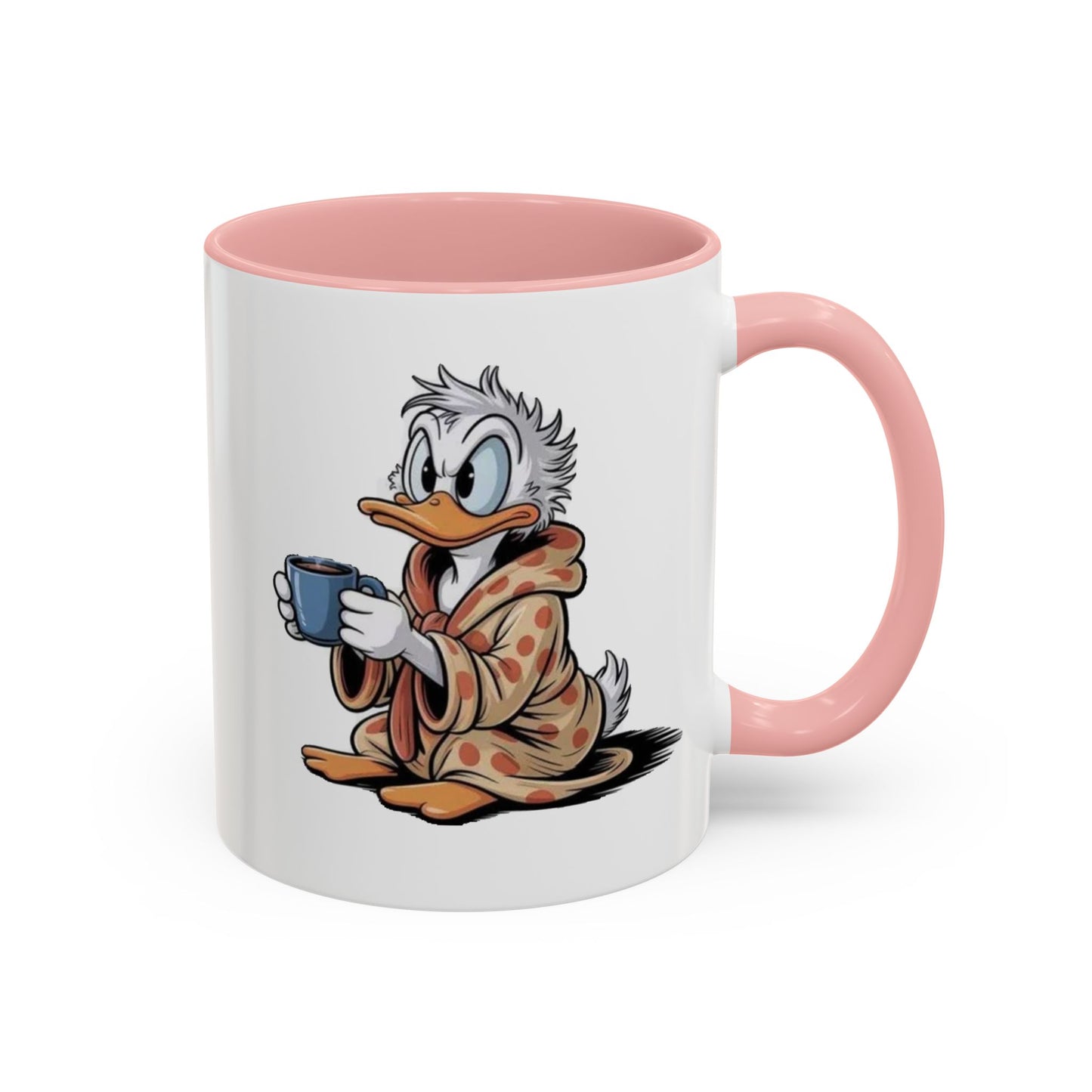 Cozy Duck Coffee Mug – Cute Duck in Robe Holding Mug Accent Coffee Cup