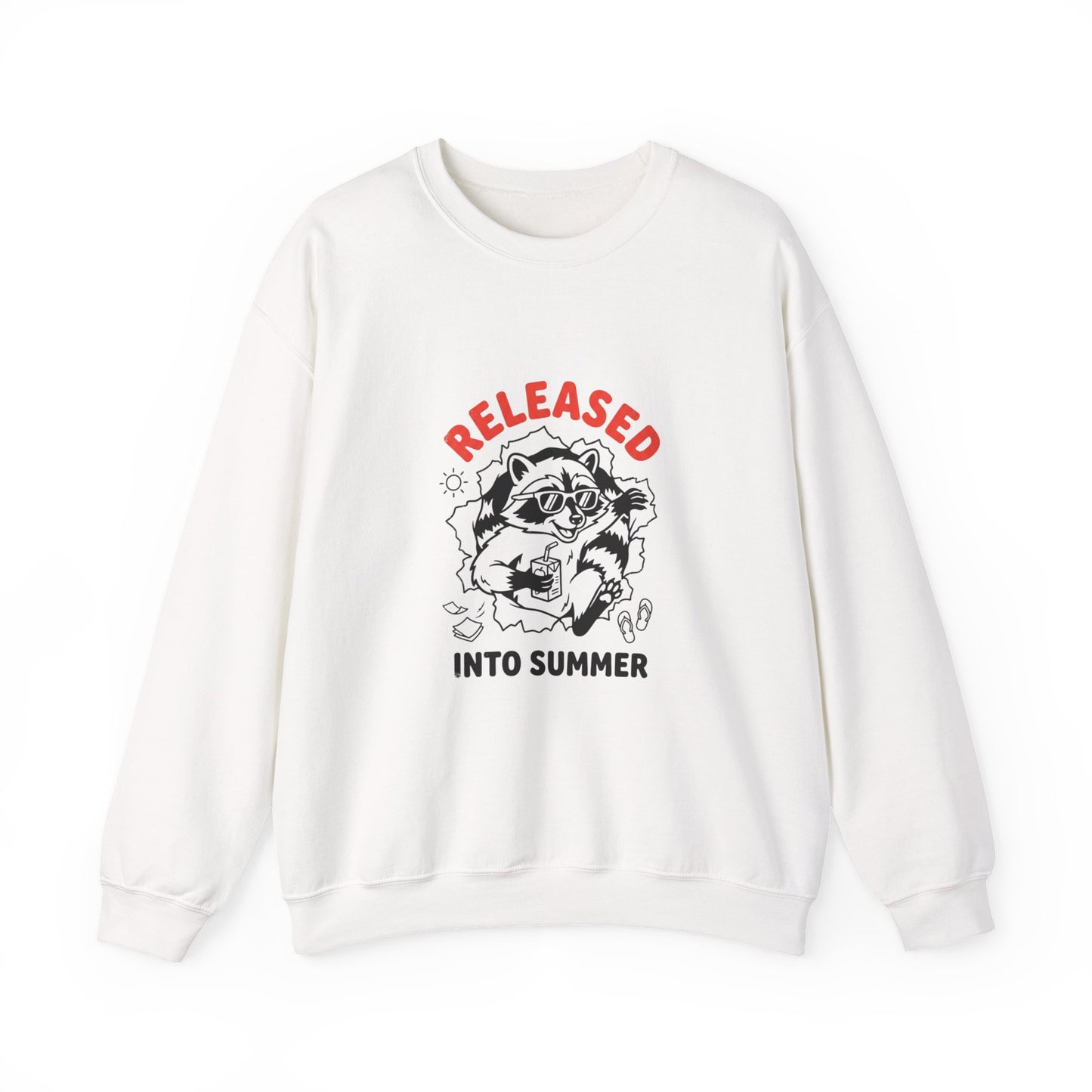 Released Into Summer Raccoon Sweatshirt | Teacher Identity, End-of-Year Humor