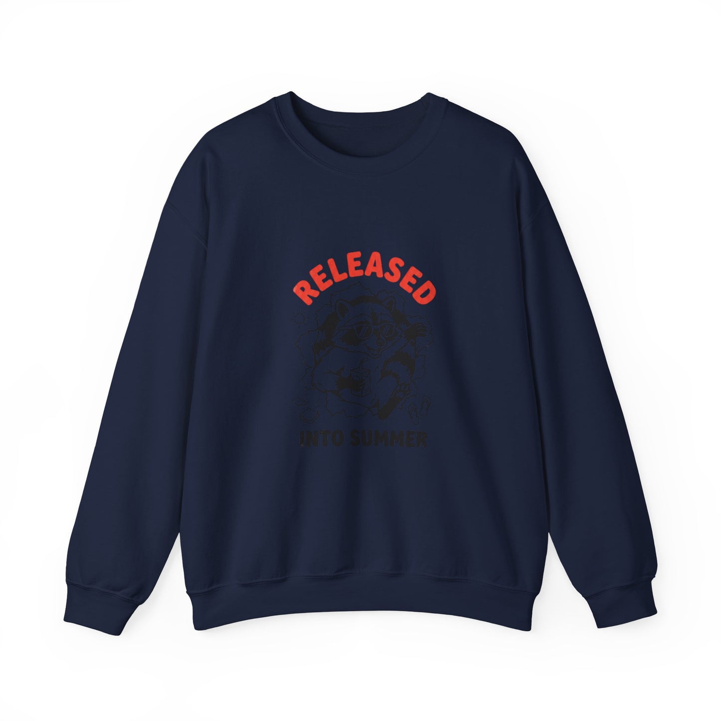 Released Into Summer Raccoon Sweatshirt | Teacher Identity, End-of-Year Humor