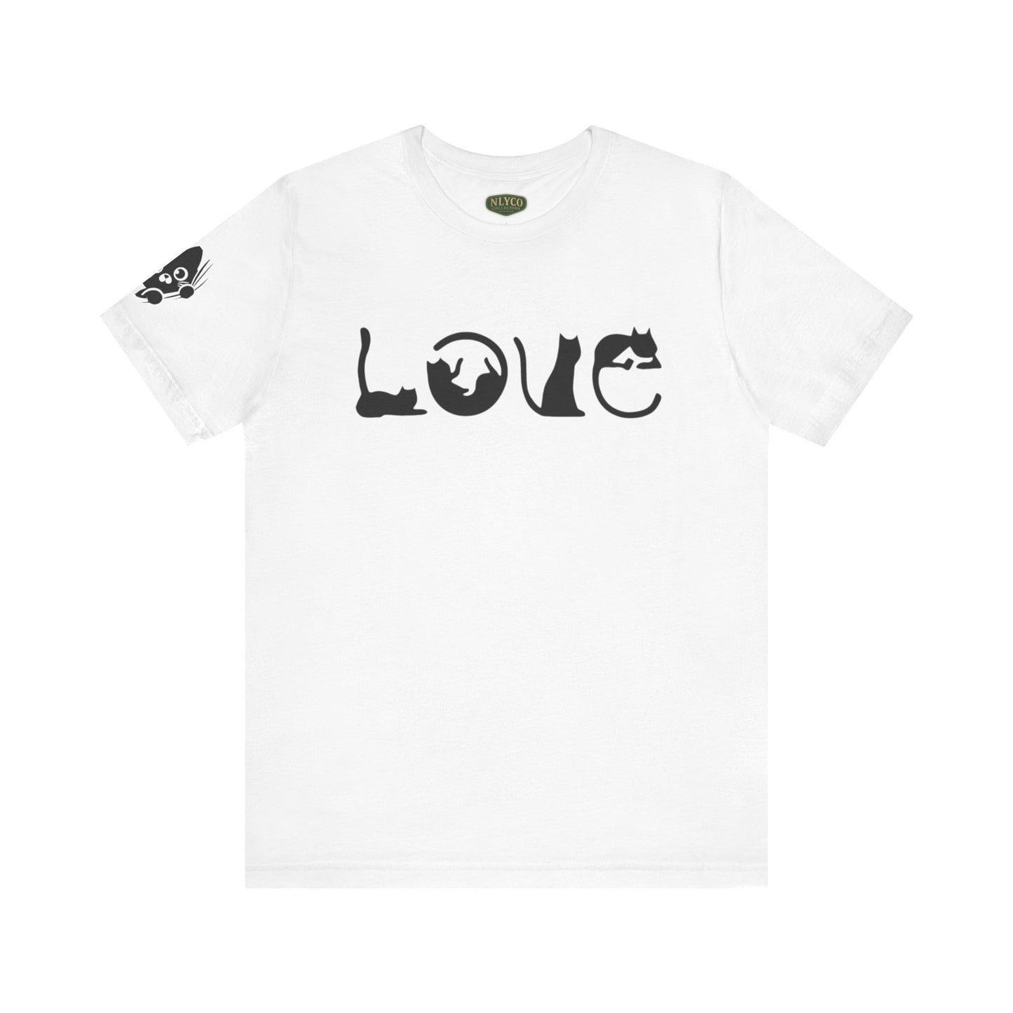 Cat "LOVE" Graphic Tee — Cute Cat Silhouette Shirt