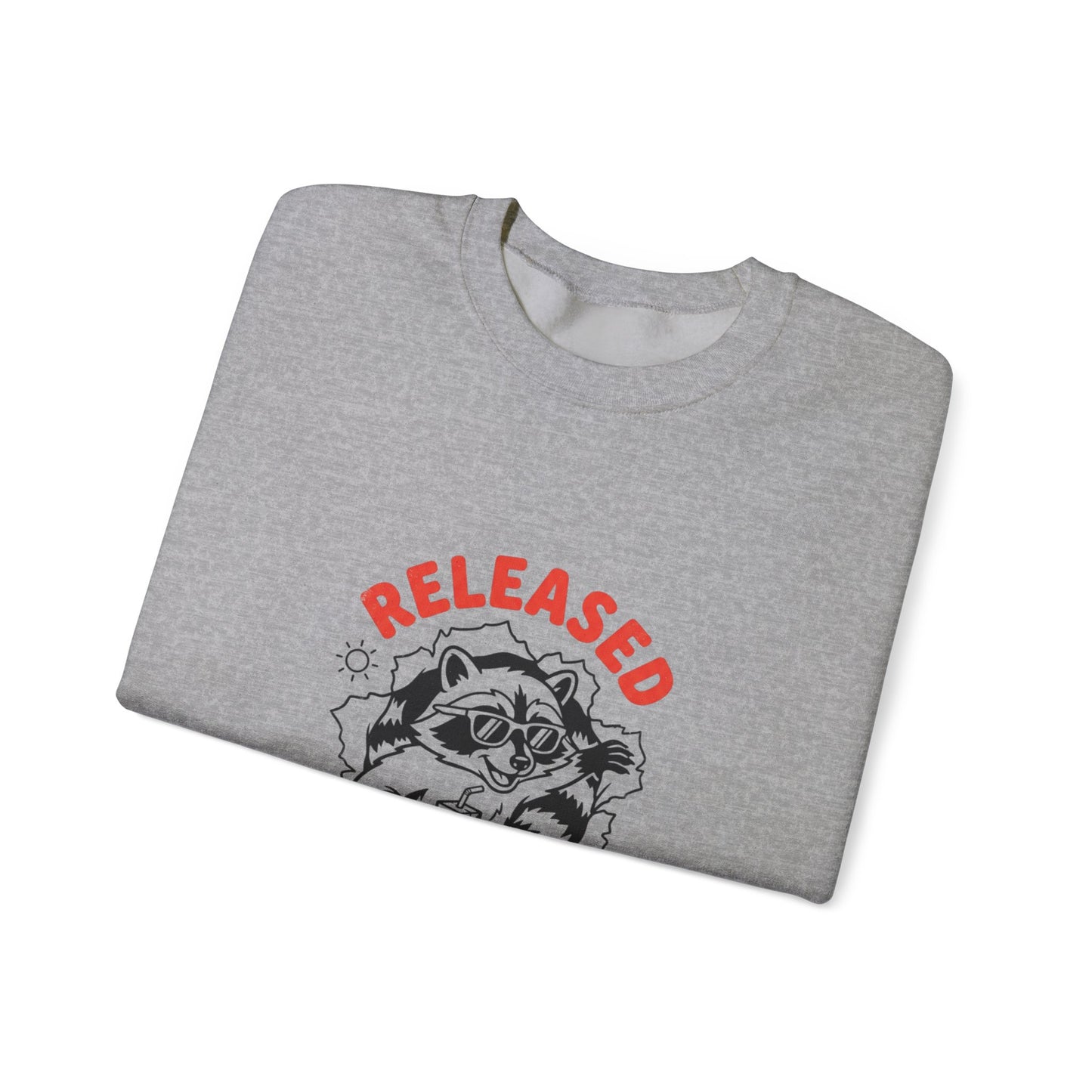 Released Into Summer Raccoon Sweatshirt | Teacher Identity, End-of-Year Humor
