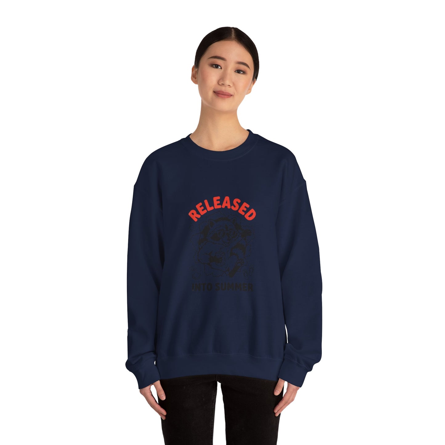 Released Into Summer Raccoon Sweatshirt | Teacher Identity, End-of-Year Humor